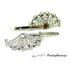 10 supports de barrette eventail FLAMENCO ARGENT PLATINE ID31896 