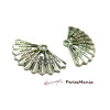 25 pendentifs eventail espagnol Vieil argent 2Y7207 pour création de bijoux 