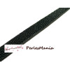 1,2m de cordon cuir plat 10mm Imitation caviar NOIR ref 261 