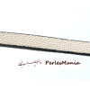 1,2m de cordon cuir plat 10mm Imitation caviar CREME ref 259 