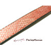 50 cm de cordon cuir plat 18mm Imitation ECAILLE Rose ref 247 