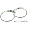1 paire de créoles  Qualité support cuivre ARGENT PLATINE 45mm  PEC108-4 