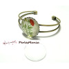 2 pièces: 1 support de  bracelet  25mm  BRONZE  VAGUE ID27981 et 1 cab 