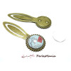2 pièces: 1 MARQUE PAGE ARTY 20 mm Bronze H330111 et 1 cabochon 