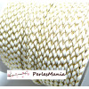 1m de CORDON Imitation CUIR style marin OR ET BLANC 5mm H101 