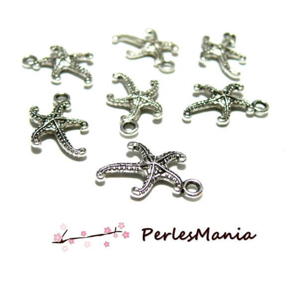Breloques Étoile de Mer 12x19mm – Métal Argent Antique