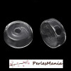 1 globe boule cabochon creux à remplir  en verre plat des deux cotés 19 mm 