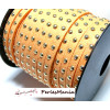 Cordon de suédine cloutée doré aspect Daim Orange 4.5mm