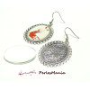 20 pièces: 10 Boucle d'oreille  crochet Vague Plate Ovale 18 par 25mm PP ID26761 et 10 cabochons 