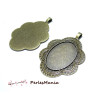 pendentif ARTY Ovale fleur retro ref 44 BRONZE