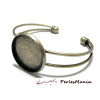1 support de  bracelet  18mm BRONZE ID23442 pour collage digitale 