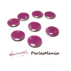 20 sequins médaillons émaillés BIFACE rond 10mm Violet Pourpre 2M2202 