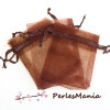 10 pochettes organza MARRON GM ( 10 par 15cm ) pour bijoux, dragés.... 