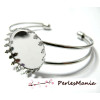 1 support de  bracelet  20mm GRIFFE ARGENT PLATINE pour collage digitale 