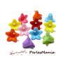 fleur acrylique multicolores, coupelles, embouts H222 taille 12 par 18mm