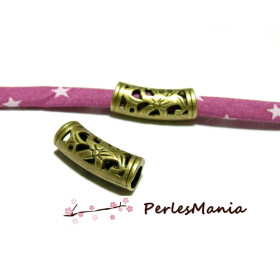 Perles Intercalaire Tube Travaillé 8x19mm Bronze