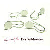 10 Boucle d'oreille  crochet  Plateau lisse 8mm ID4181 Argent Platine 