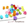 100 mini fleur acrylique multicolores P99M28 taille 11 par 7mm 