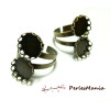 5 bague vague  12mm BRONZE  DOUBLE CABOCHON ref 30310 