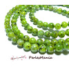 10 perles PIERRES VERTES VEINEES  8mm ref 108 
