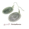 2 Boucle d'oreille  crochet Vague Plate Ovale 18 par 25mm Argent platine ID26761 