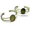 1 support de  bracelet OVALE 18 par  25mm  BRONZE  VAGUE  pour collage digitale 