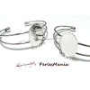 1 support de  bracelet OVALE 18 par  25mm ARGENT PLATINE VAGUE 