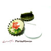 Supports de BROCHE GRIFFE 25mm BRONZE et 10 cabochons en 25mm en verre transparents