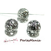 10  perles intercalaire ronde FILIGRANE H64 GUN METAL 18mm 