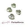perles  intercalaire Coeur carapace 2B3566 VIEIL ARGENT