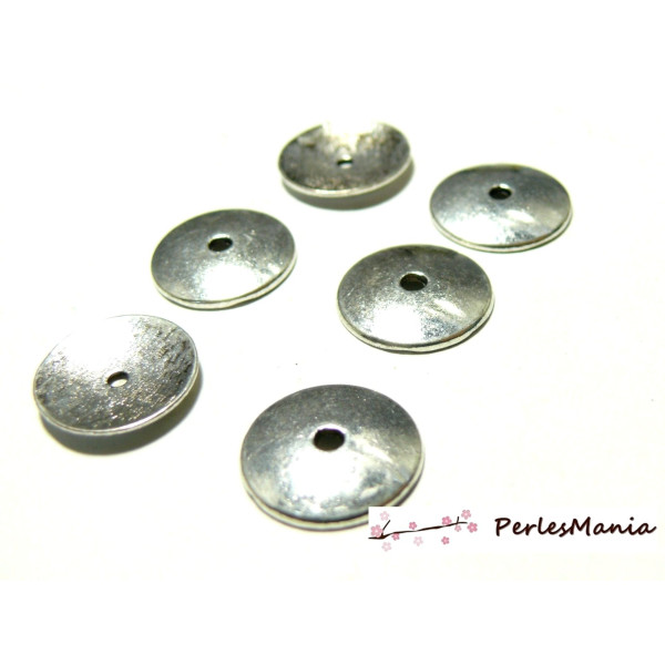Coupelles calottes caps lisse VIEIL ARGENT 15mm