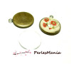 20 pièces: 10 pendentifs  attache ronde 20mm BRONZE et 10 cabochons 