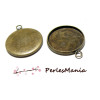 10 support de pendentif QUALITE attache ronde 20mm BRONZE 