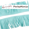 2 mètres GALON FRANGE EN SUEDINE BLEU CIEL CREATION POMPONS 50mm 