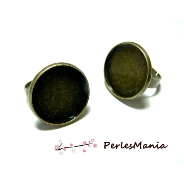 Supports Bagues pour Cabochon Rond 20mm – Bronze – Réglable – Laiton