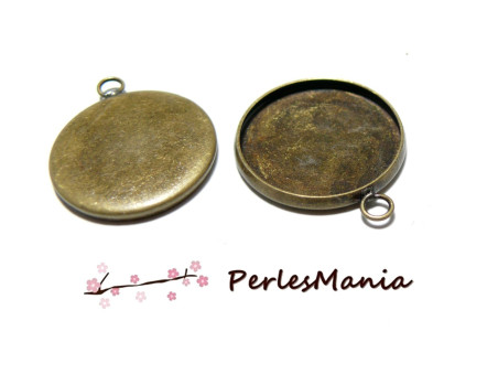 Supports de pendentif QUALITE attache ronde 14mm métal couleur BRONZE