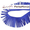 2 mètres GALON FRANGE EN SUEDINE BLEU PAILLETE CREATION POMPONS 30mm 