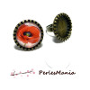 20 pièces: 10 SUPPORTS BAGUES  ROND 14mm  BRONZE ROULEAU et 10 cabochons 