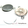 20 pièces: 10 CONNECTEUR QUALITE ARGENT PLATINE attache ronde 18mm et 10 cab 