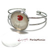 Support de bracelet 20mm QUALITE ARGENT PLATINE et 1 cabochon en verre en 20mm transparent