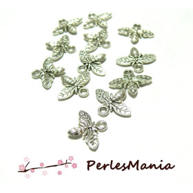 20 pendentifs abeille ref 112 VIEIL ARGENT breloques pour création de bijoux 