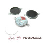 20 pièces: 10 CONNECTEUR QUALITE ARGENT PLATINE attache ronde 14mm et 10 cab 