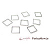100 pendentifs connecteur carré 8mm ARGENT Platine H308 