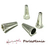 3 coupelles caps  embouts de cordon ETHNIQUE2B3430 VIEIL ARGENT 