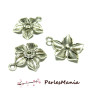 10 pendentifs fleurs sculptée 20mm ref84  VIEIL ARGENT breloques DIY 