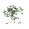 1 pendentif Grande Breloque  Araignée  3D  Halloween VIEIL ARGENT 