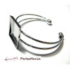 Support de bracelet CARRE 18mm ARGENT PLATINE pour collage digitale