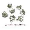 10 pendentifs fleurs sculptée 10mm ref95  VIEIL ARGENT breloques DIY 