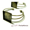 1 support de  bracelet  CARRE 18mm BRONZE pour collage digitale 