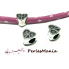 10 pendentifs perles intercalaire LARGE  Coeur  Peace 10mm